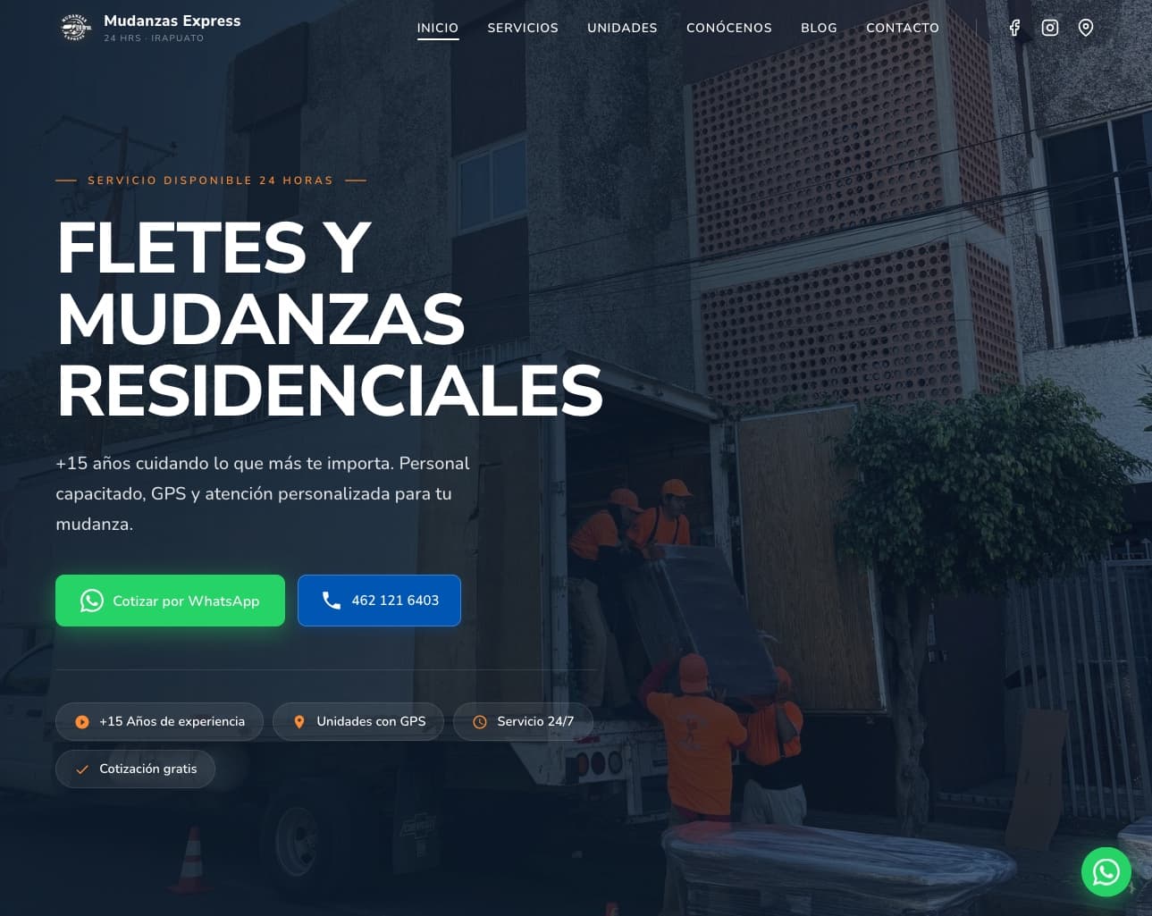 Captura del sitio fletesymudanzasirapuato.com