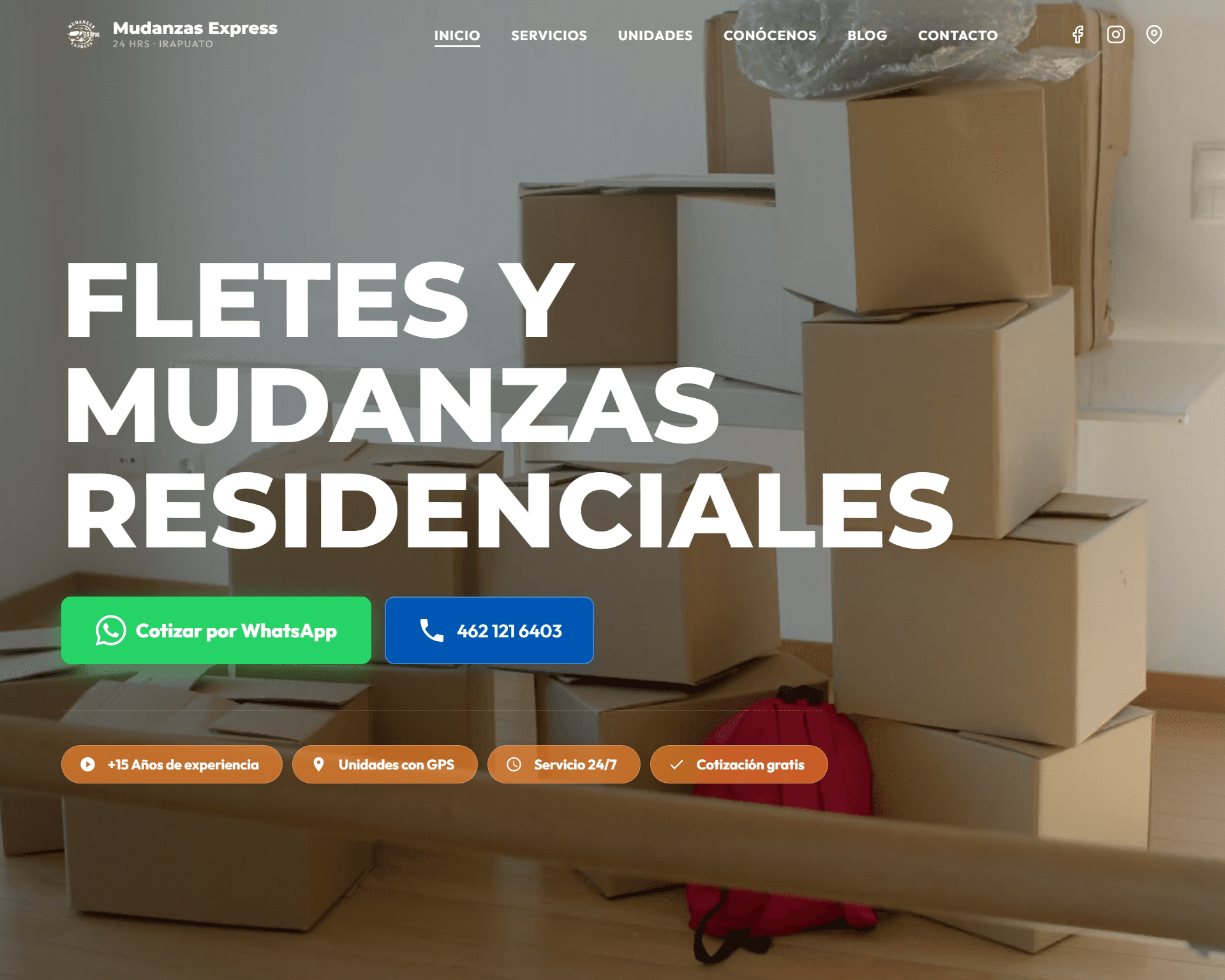 Captura del sitio fletesymudanzasirapuato.com